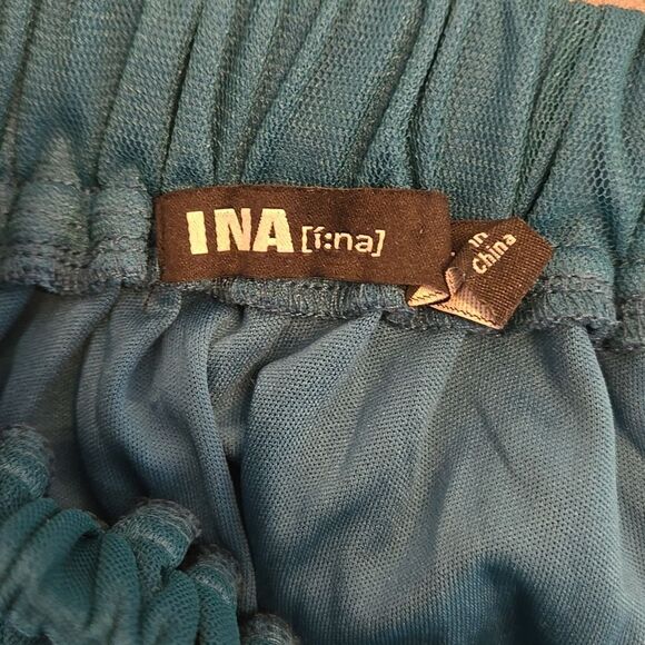 INA Teal Blue Green Peasant Mesh Maxi Skirt - Picture 6 of 8